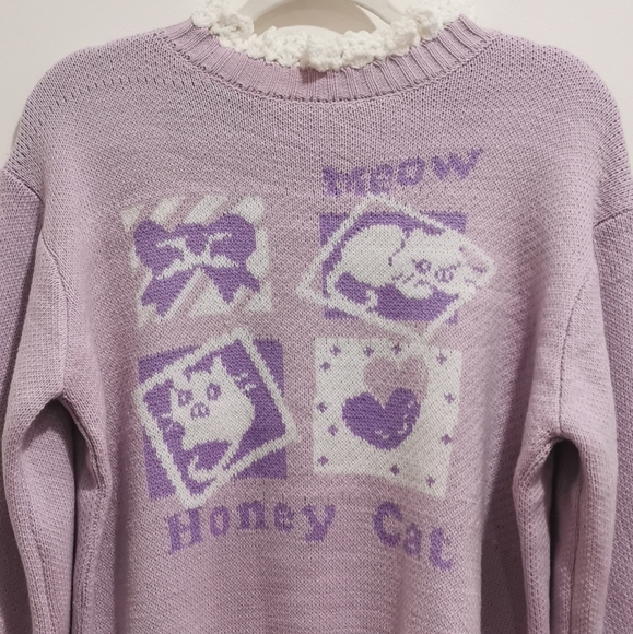 🌸 Frilly Purple Cat Sweater 🌸 - Picture 2 of 6